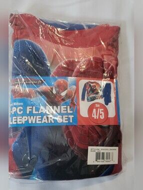 Marvel Spider-Man Red and Blue Kids Flannel Sleepwear Set